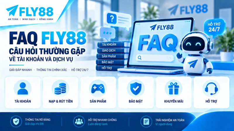 FAQ FLY88 – Câu hỏi thường gặp về tài khoản, nạp rút tiền, bảo mật và dịch vụ